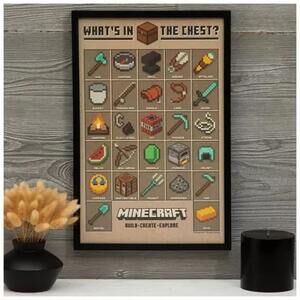 Minecraft Icons Wood Wall Decor (Brand New)